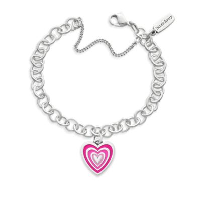Enamel Radiant Heart Charm Bracelet