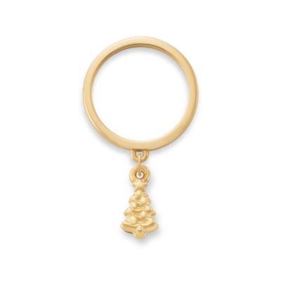 Petite Christmas Tree Charm Dangle Ring
