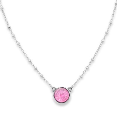 OCTOBER CREATED PINK SAPPHIRE PENDANT - McKenzie & Smiley Jewelers