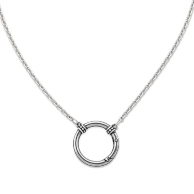 Silver charm holder deals necklace