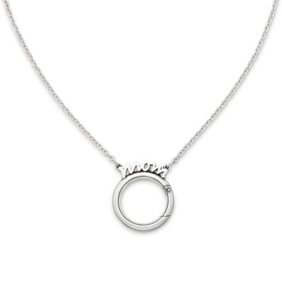 Circle Charm Holder Necklace in Sterling Silver