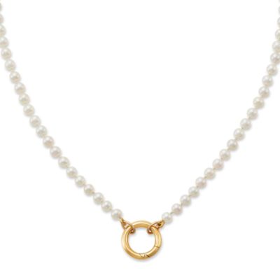 Cultured Pearl Changeable Charm Holder Necklace