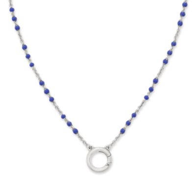 Enamel Beaded Chain Changeable Charm Holder Necklace