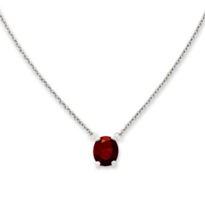 Oval Gemstone Necklace