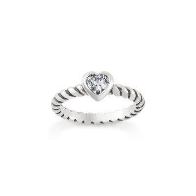 Gemstone Heart Twisted Wire Ring