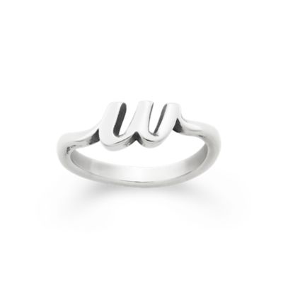 Script Initial Ring in Sterling Silver