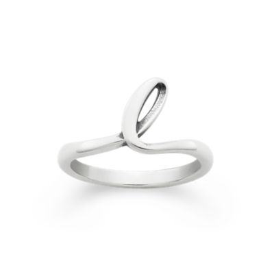 Script Initial Ring in Sterling Silver