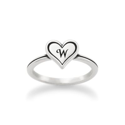 Delicate Heart Initial Ring