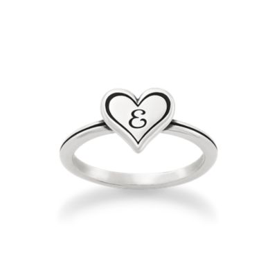 Delicate Heart Initial Ring
