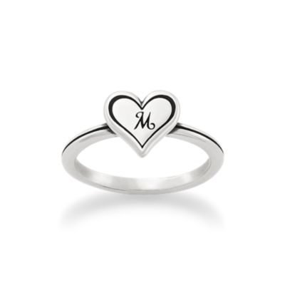 Delicate Heart Initial Ring