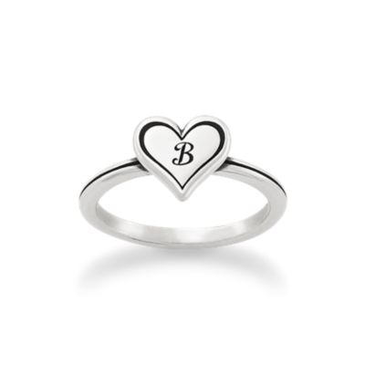 Delicate Heart Initial Ring