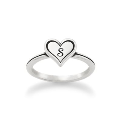 Delicate Heart Initial Ring