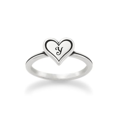 Delicate Heart Initial Ring