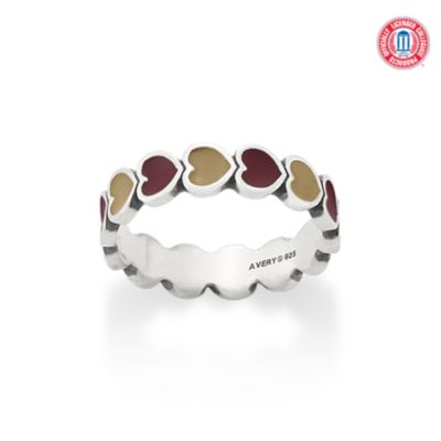 Enamel Texas State University Connected Hearts Ring