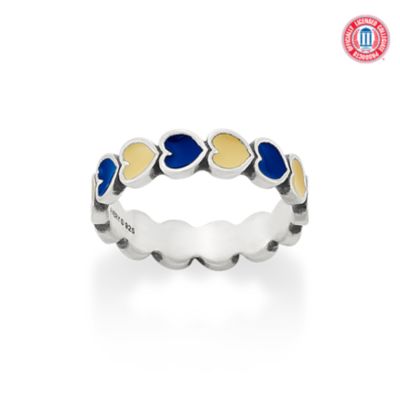 Enamel Georgia Tech Connected Hearts Ring