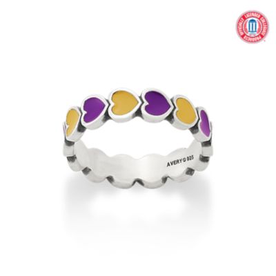 Enamel Louisiana State University Connected Hearts Ring