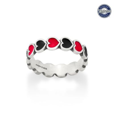 Enamel University of Georgia Connected Hearts Ring