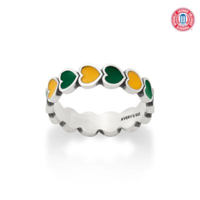 Enamel Baylor University Connected Hearts Ring
