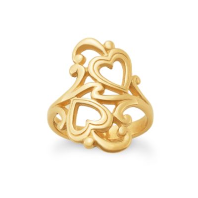 Swirls and Scrolls Hearts Ring