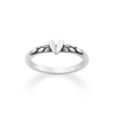 Flowering Vines Heart Ring in Sterling Silver