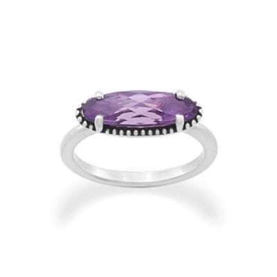 Beaded Horizon Gemstone Ring