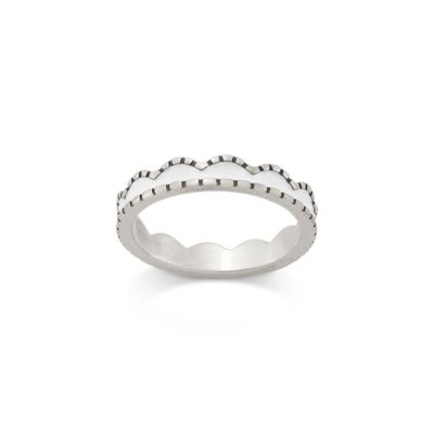 Enamel Scalloped Stacker Ring