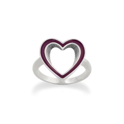 Enamel Open Heart Ring