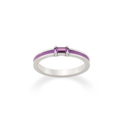 Enamel Gemstone Stacker Ring