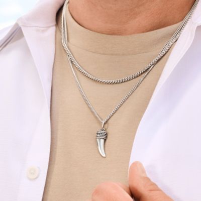 Men’s Chain Layer with Horn Pendant