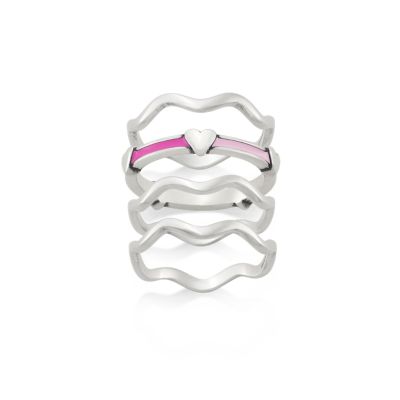 Squiggle and Enamel Ring Stack