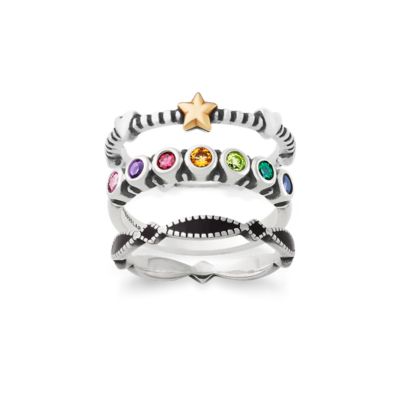 Multi Gemstone, Star and Cordoba Ring Stack