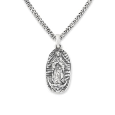 Virgin of Guadalupe Pendant on Heavy Curb Chain