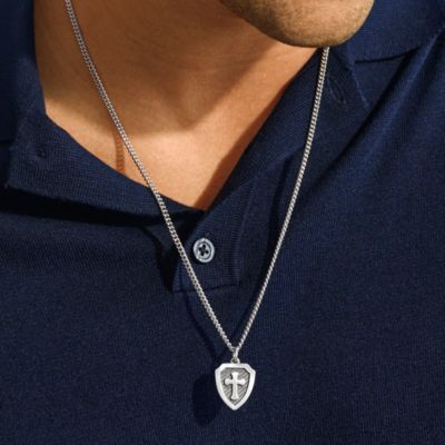 Cross and Shield Necklace