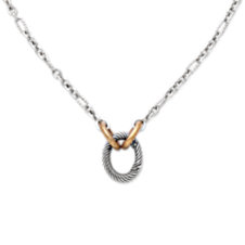 Oval Twist Changeable Charm Holder Necklace