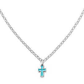 Enamel Petite Blue Cross Necklace