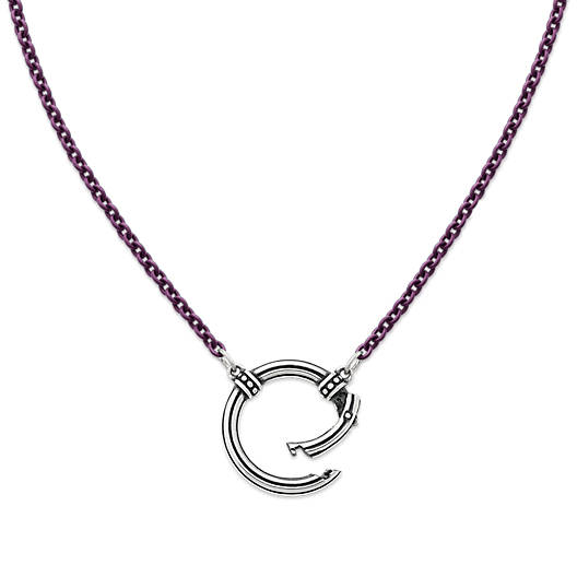 View Larger Image of Enamel Purple Beaded Changeable Charm Holder Necklace