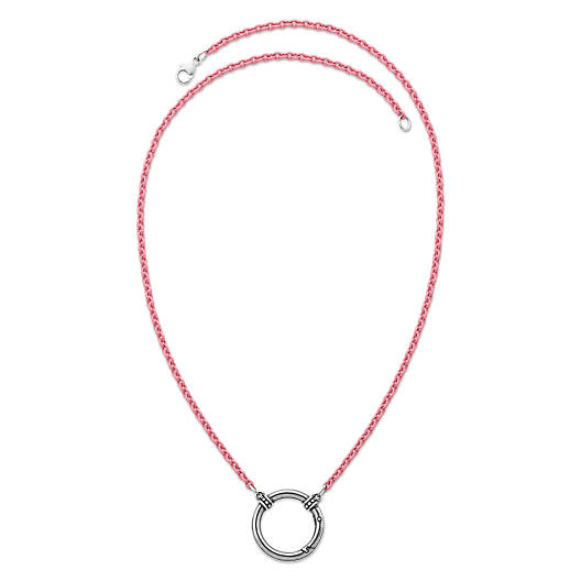 View Larger Image of Enamel Pink Beaded Changeable Charm Holder Necklace