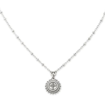 Delicate Beaded Cross Medallion Necklace thumbnail 6