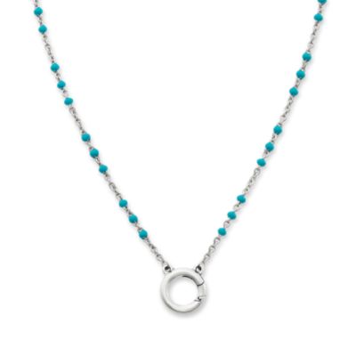 Enamel Beaded Chain Changeable Charm Holder Necklace thumbnail 6