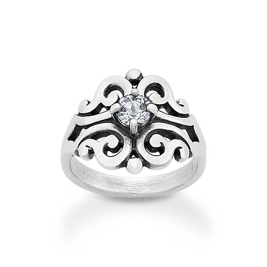 View Larger Image of Spanish Lace Ring with Lab-Created White Sapphire