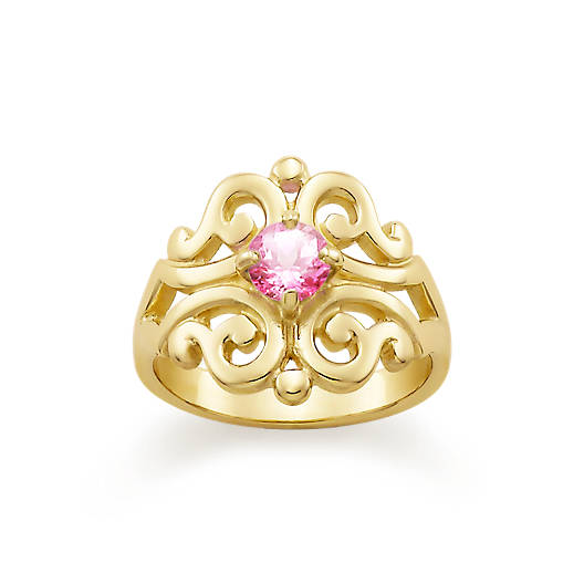 View Larger Image of Spanish Lace Ring with Lab-Created Pink Sapphire