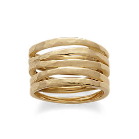 Stacked Hammered Ring