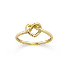 Delicate Heart Knot Ring