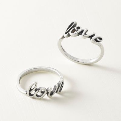 silver love ring