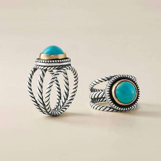 View Larger Image of Marjan Ring with Turquoise