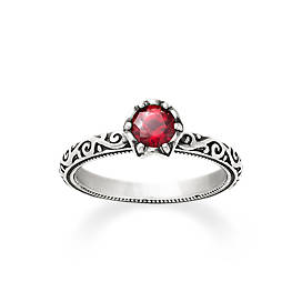 Cherished Birthstone Ring with Lab-Created Ruby