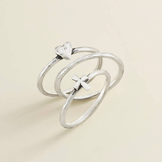View Larger Image of Faith and Love Ring Set