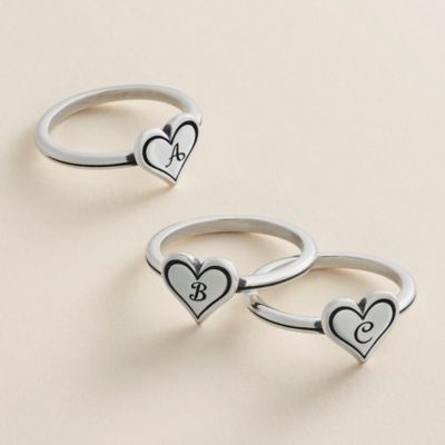 Delicate Heart Initial Ring James Avery