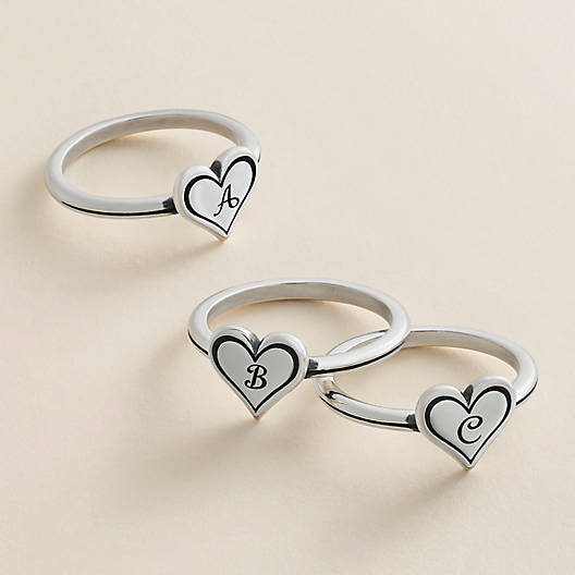 View Larger Image of Delicate Heart Initial Ring