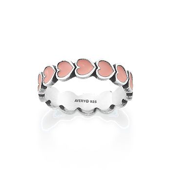 Enamel Pink Connected Hearts Ring - James Avery